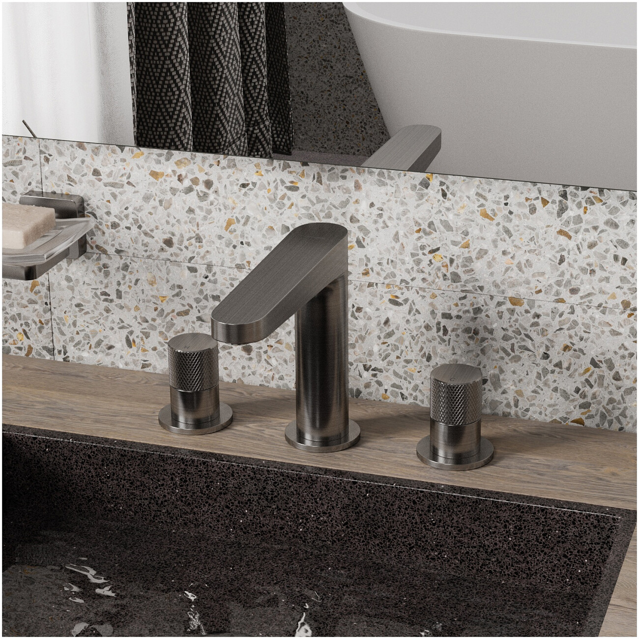 Смеситель для раковины встраиваемый из латуни никель Wasserkraft 6435 - изображение 2