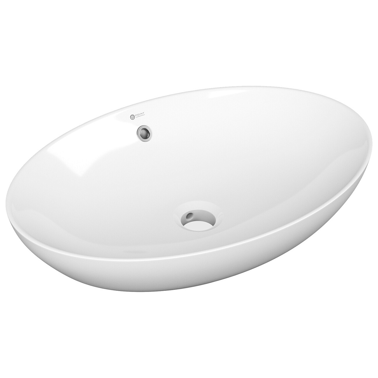 Раковина накладная овальная белая Point "Сатурн 63" PN43901 - изображение 3