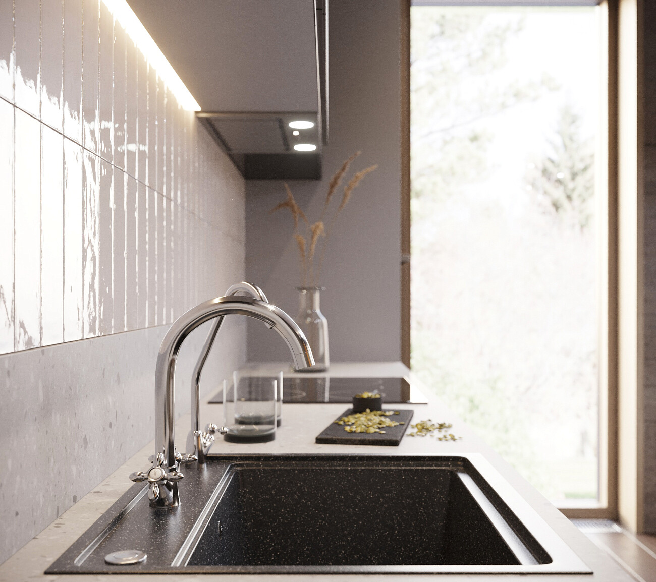 Мойка кухонная с жидким мылом черная Domaci "Бьелла" DMC-06 - изображение 6