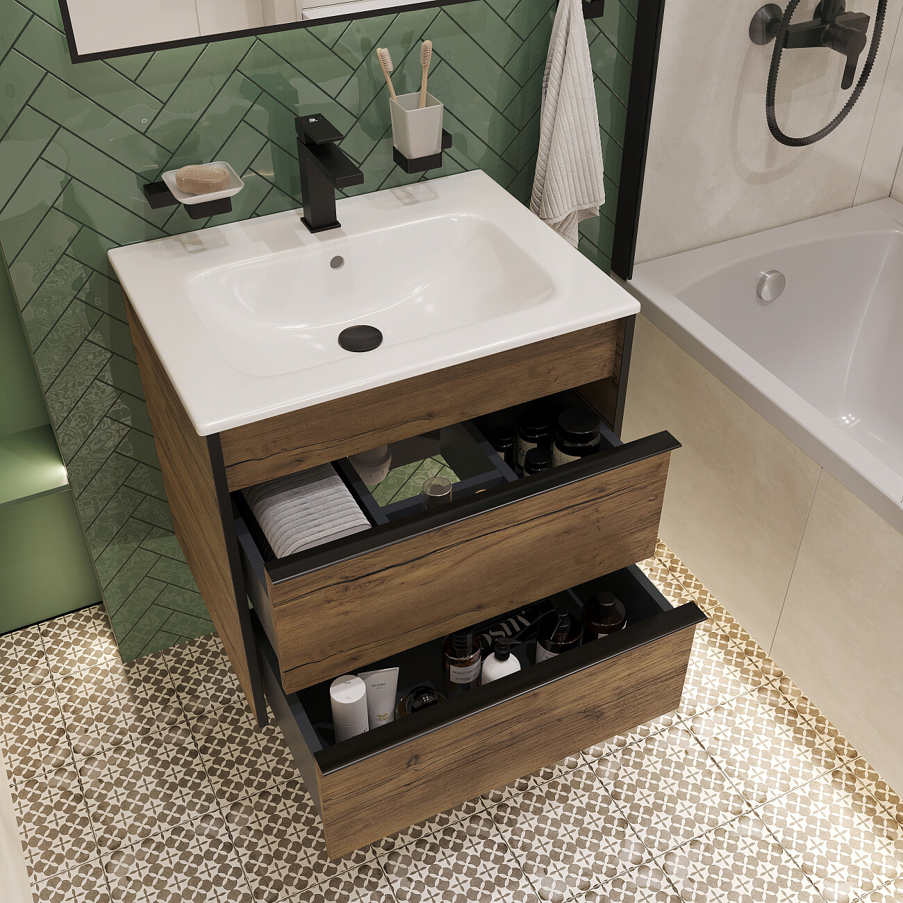 Смеситель для раковины черный Stworki "Нюборг" NU-01b - изображение 10