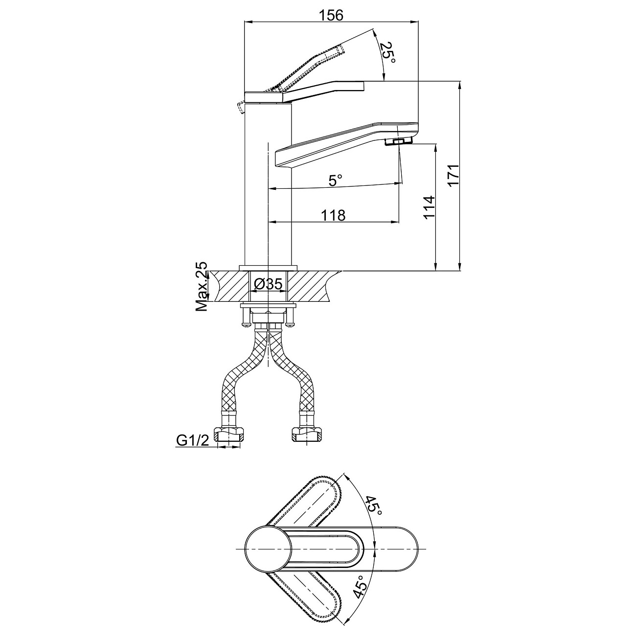 Смеситель для раковины однорычажный хром D&K Venice Rialto DA1062141 - изображение 2