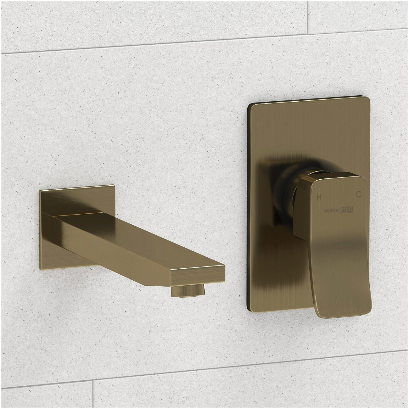 Смеситель для раковины встраиваемый с изливом бронзовый Wasserkraft A16573 - изображение 2