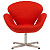 Кресло дизайнерское красное, кашемир Swan Chair