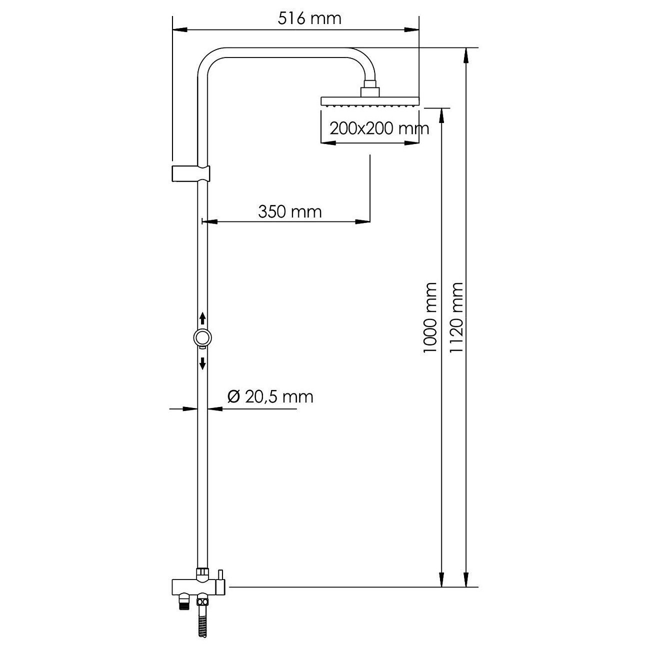 Душевая стойка с верхним душем и держателем светлая бронза Wasserkraft A040 - изображение 5
