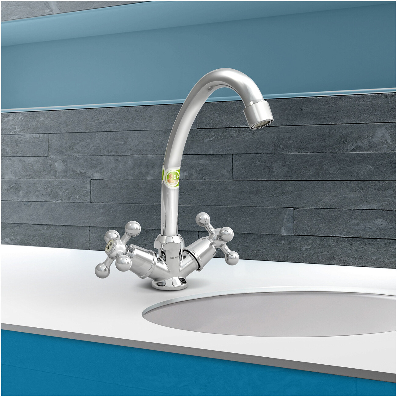 Смеситель для кухни двухвентильный хром Juguni Aquarius JGN0440 0402.658 - изображение 3