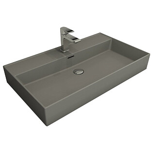 Раковина прямоугольная серая матовая Bocchi Milano 1377-006-0126