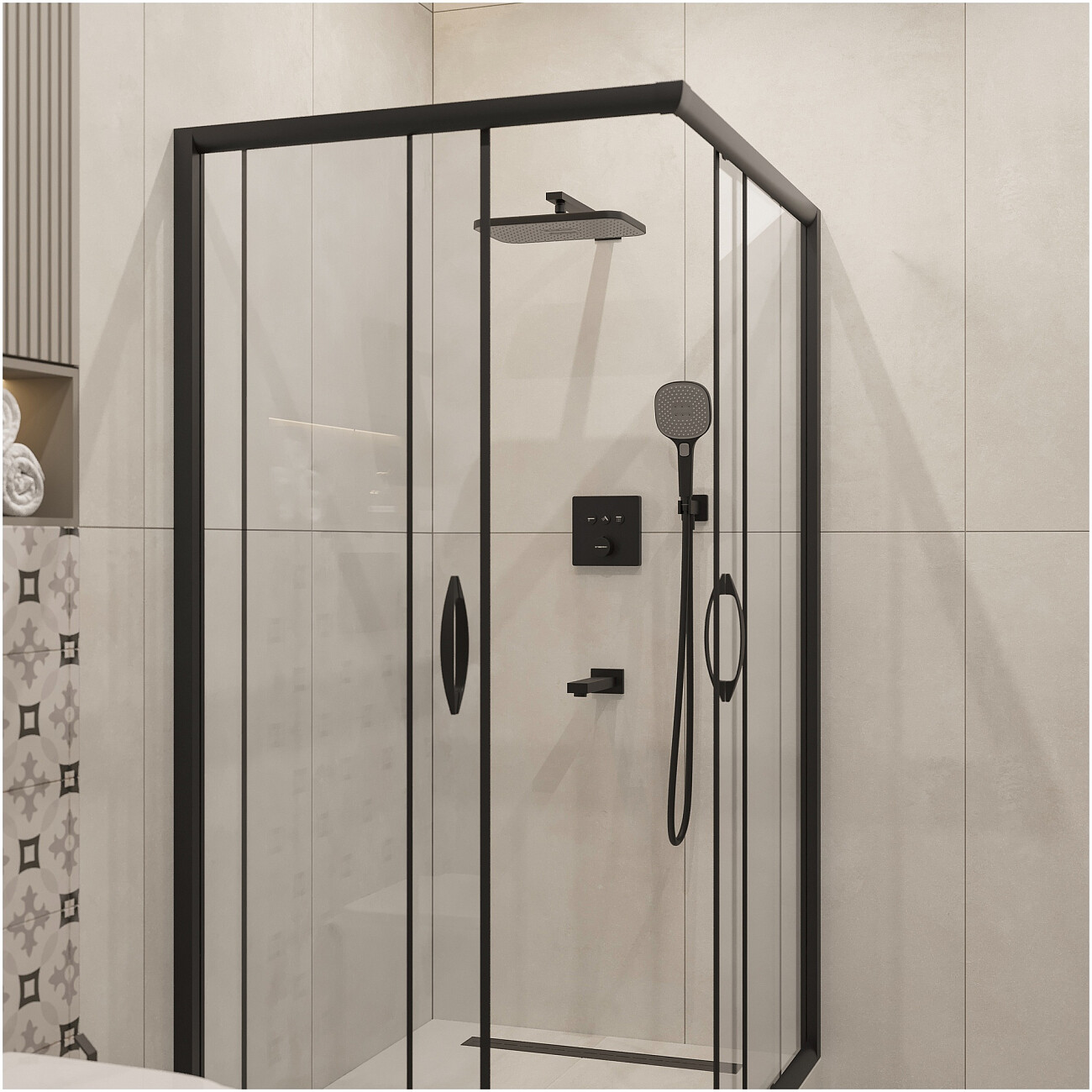 Душевой комплект и изливом матовый черный Stworki "Гетеборг" S03240BK - изображение 8