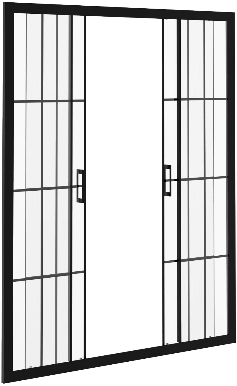 Душевая дверь в нишу раздвижная 150х180 см прозрачная, черная Diwo "Калуга" DS-KA-150-BL - изображение 7