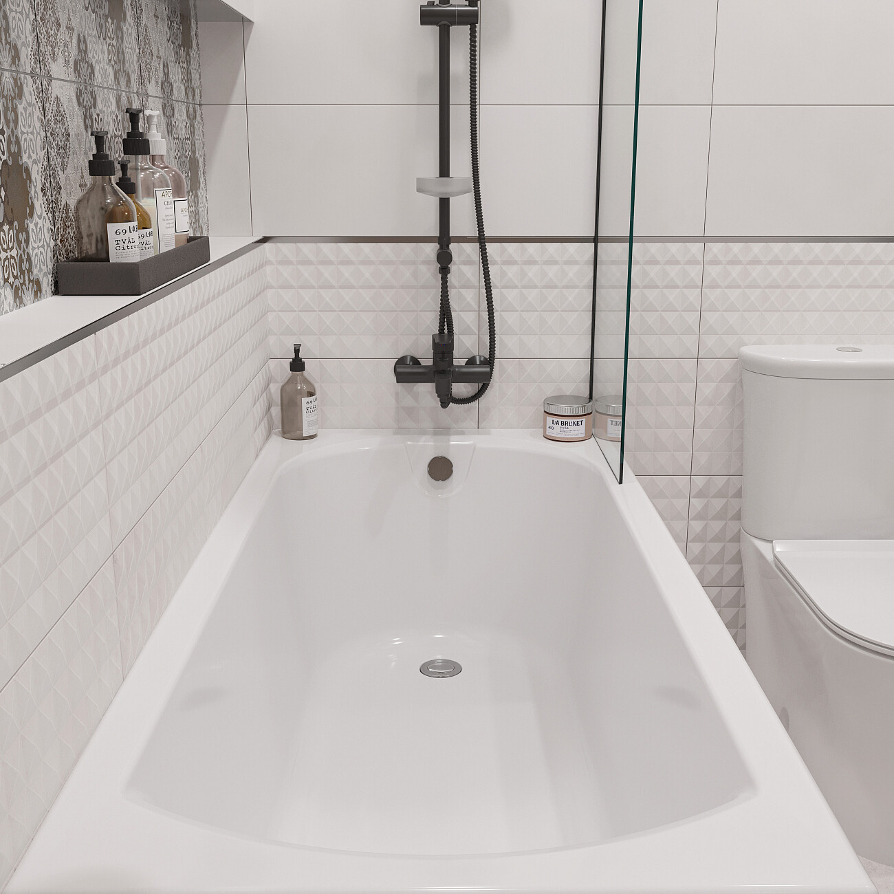 Душевая стойка с верхним душем и ручной лейкой черная Stworki "Ноттвиль" NO-08b - изображение 9