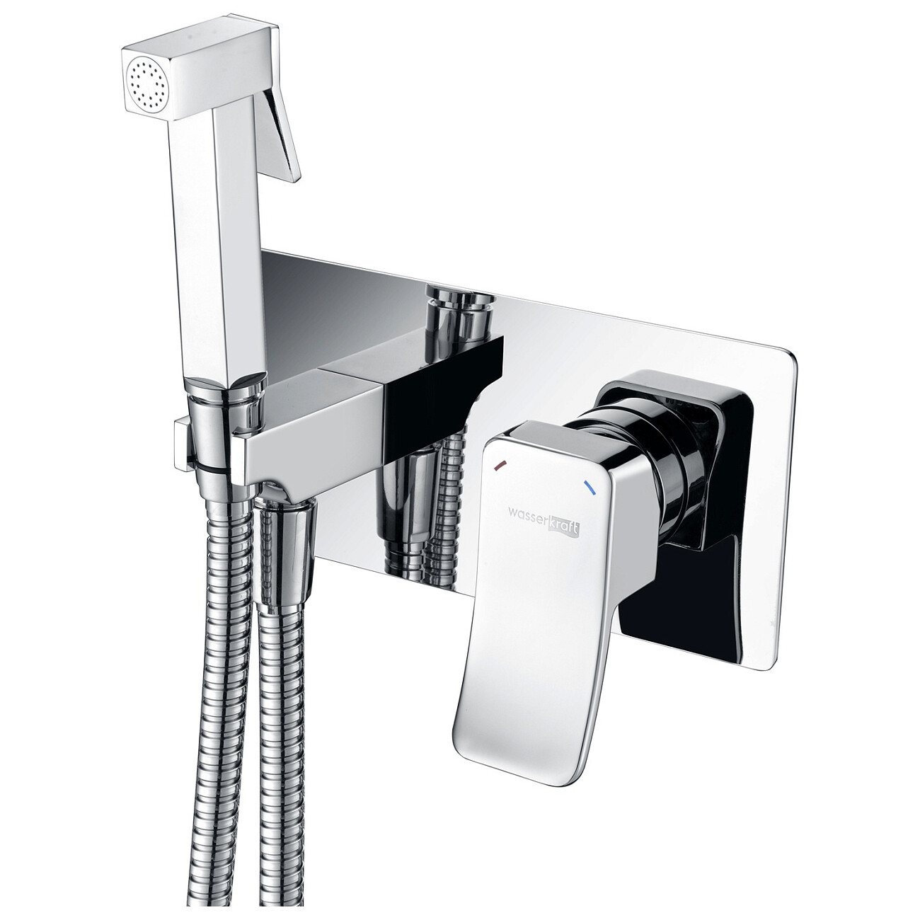 Гигиенический душ с встраиваемым смесителем хром Wasserkraft Aller 10638 - изображение 2