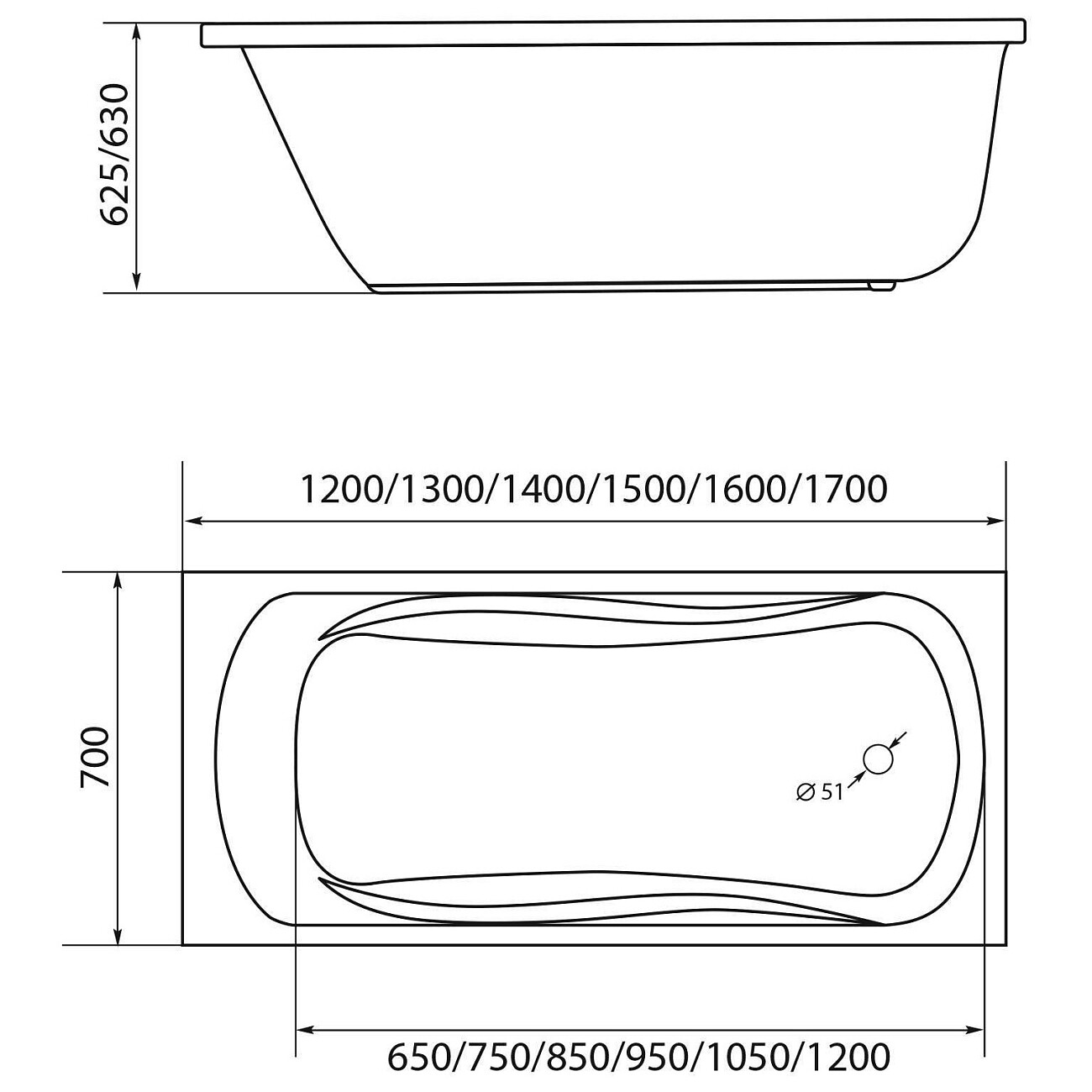 Ванна 70х170 см Creto Classio 10-17070 - изображение 4