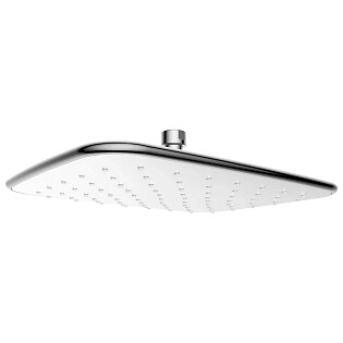 Лейка для верхнего душа прямоугольная 26 см белая, хром Lemark LM8133C
