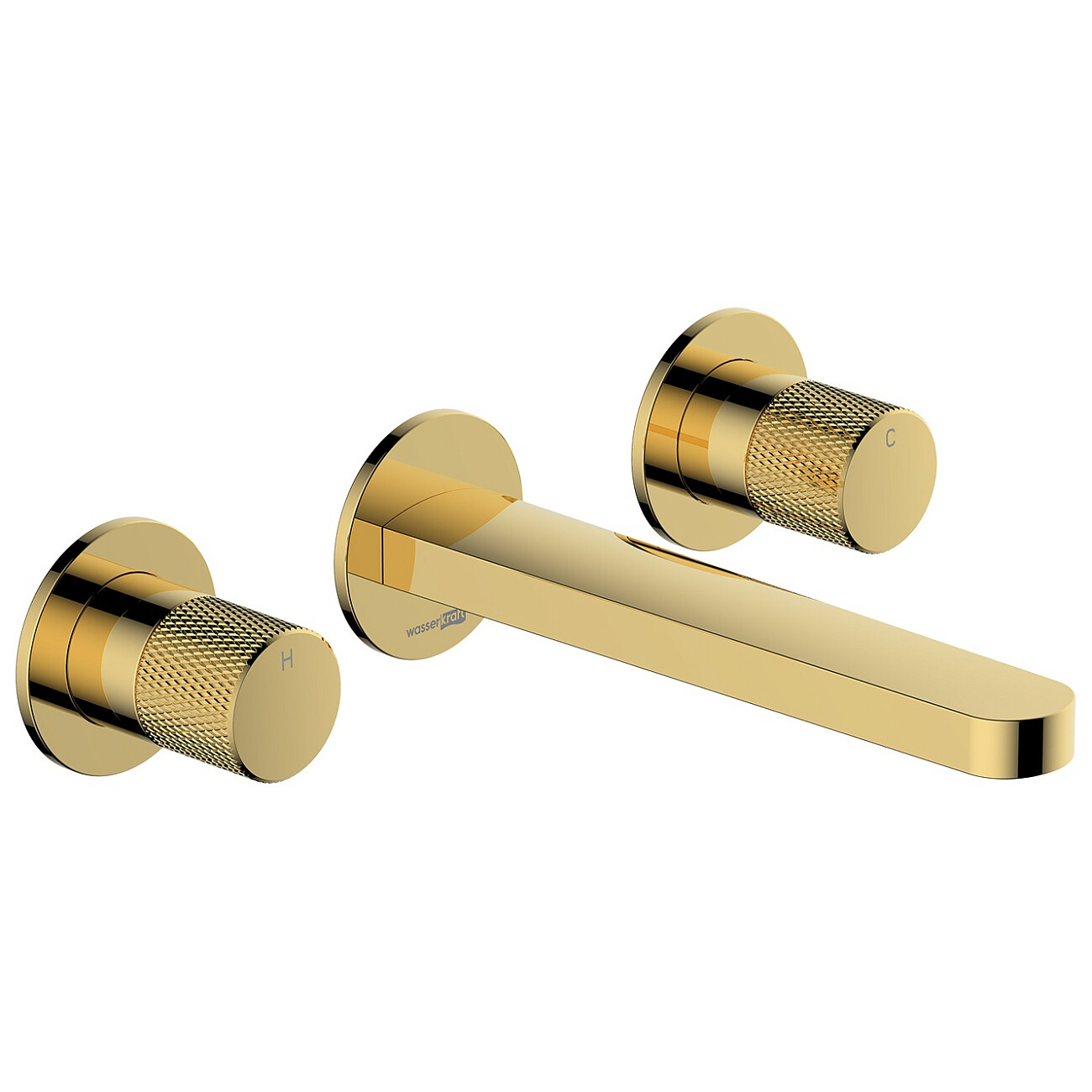 Смеситель для раковины встраиваемый из латуни золотой Wasserkraft 7645 - изображение 3