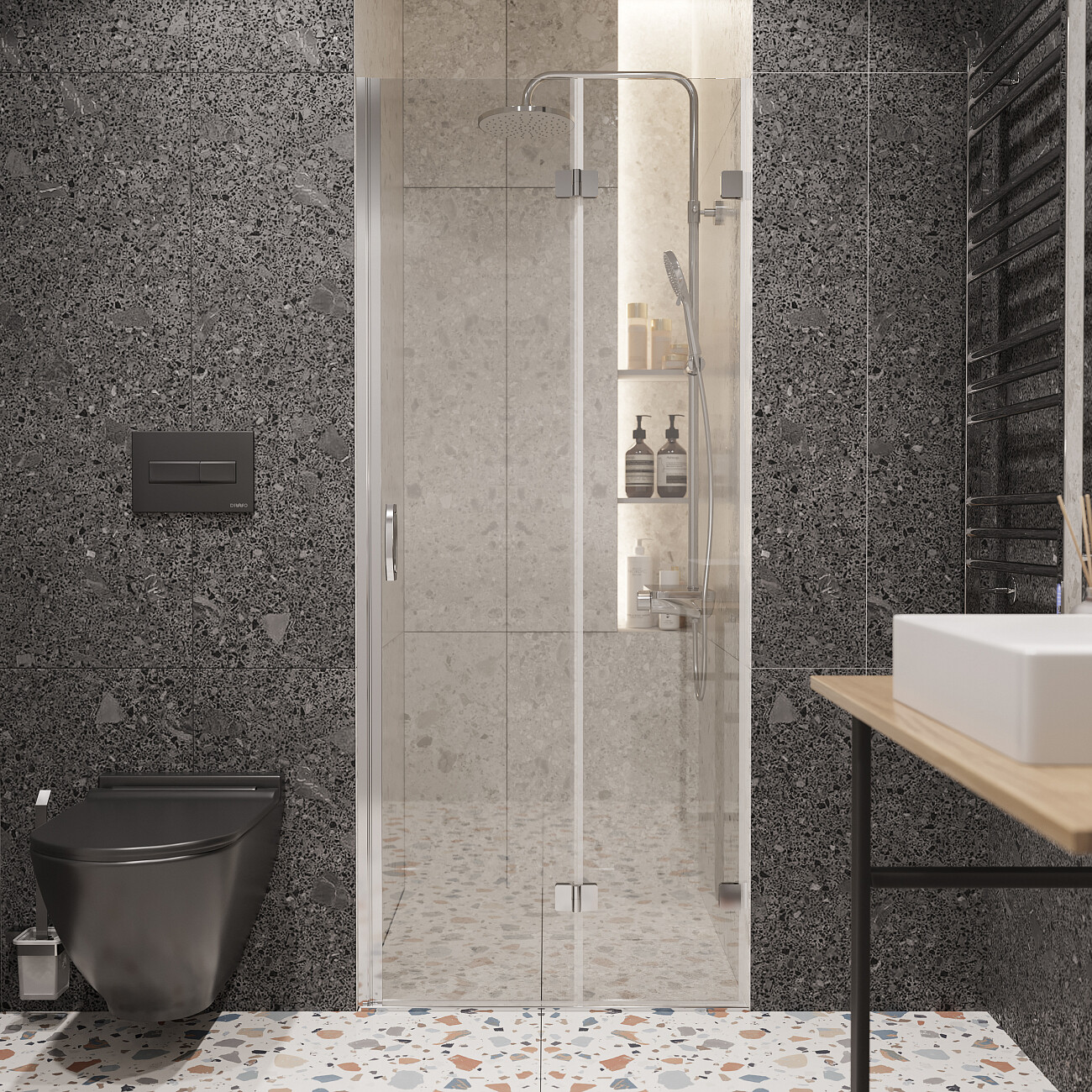 Душевая дверь стеклянная правая 90х190 см хром, прозрачная Artemis Ares 6.985.000.0150.090.10.88 - изображение 2