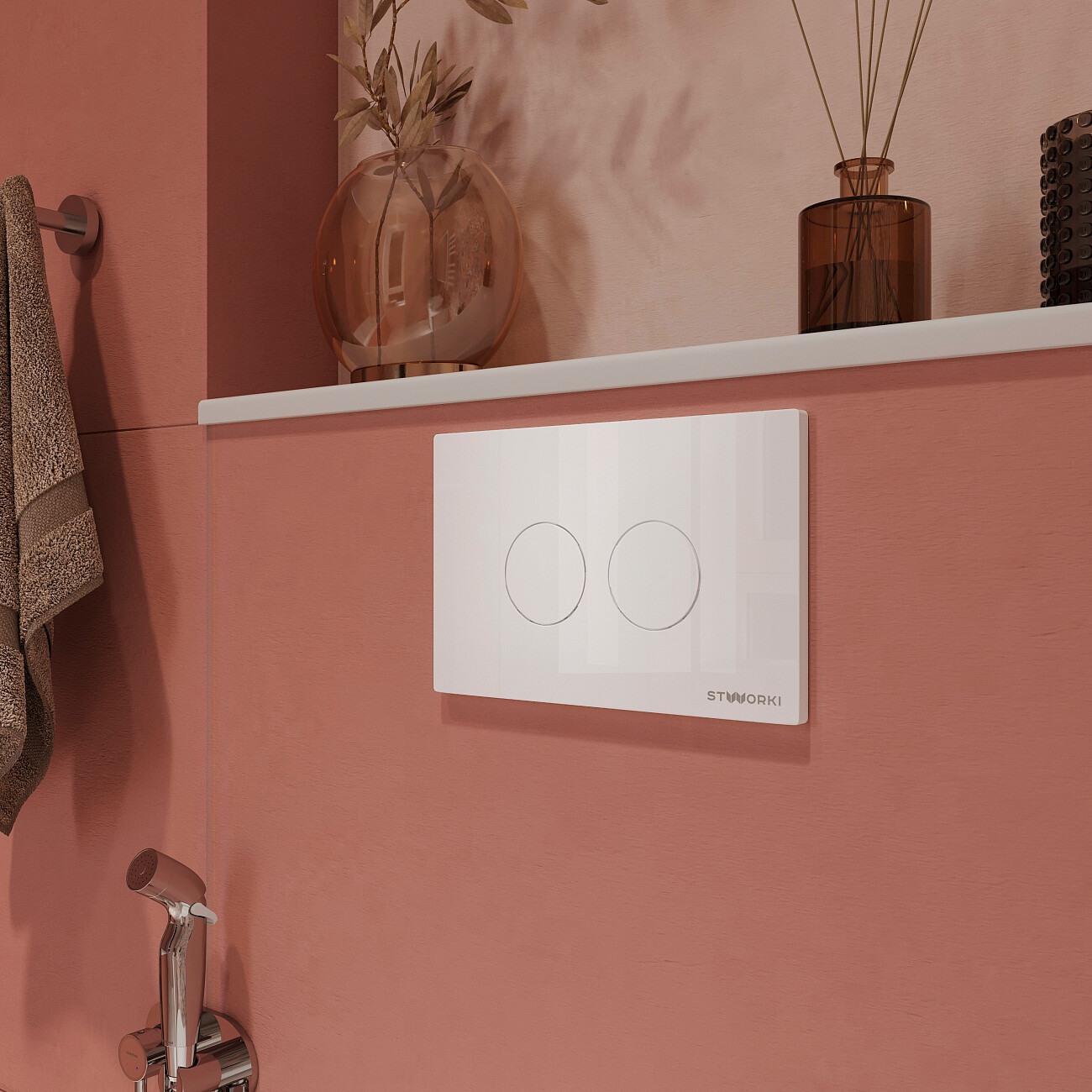 Унитаз подвесной белый Stworki "Карлстад" 5610 с инсталляцией 510163 и кнопкой "Хельсинки" 500470 - изображение 8