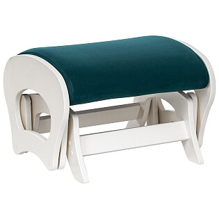 Пуф деревянный с велюровой обивкой 45х54 см морская волна, дуб молочный "Ария"