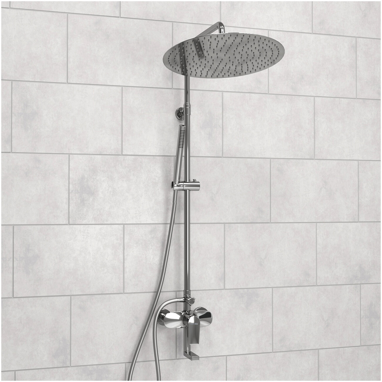 Душевая система со смесителем из латуни хром Wasserkraft A166.117.137.087.CH - изображение 2