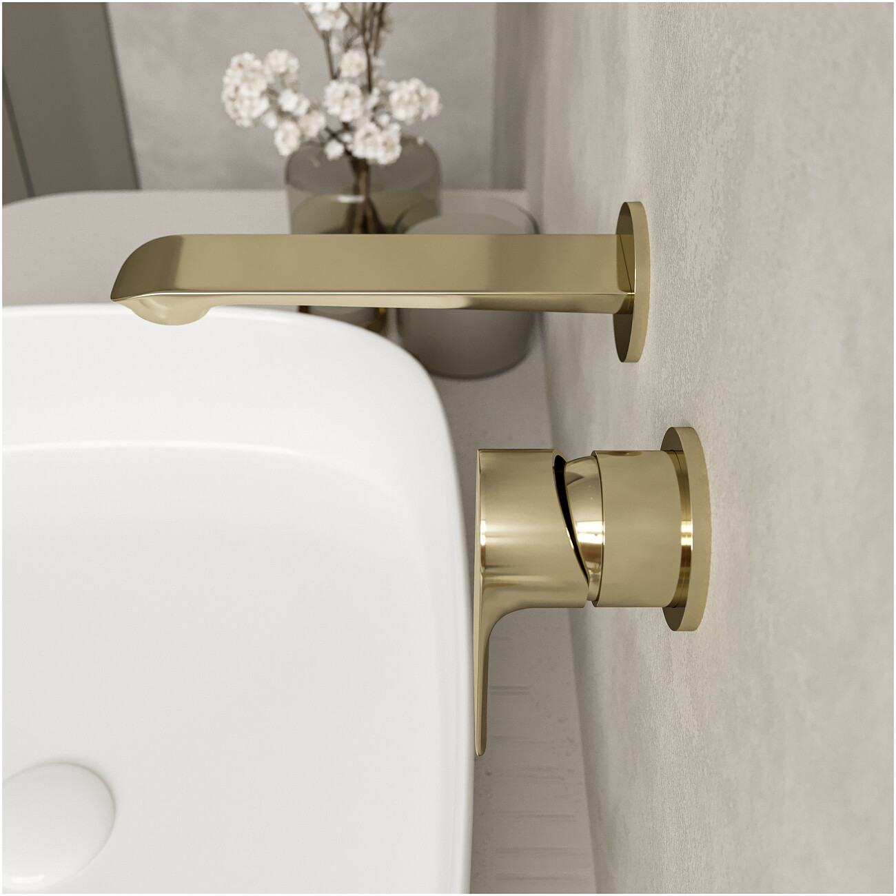 Смеситель для раковины встраиваемый золотой Stworki "Копенгаген" S42040GG - изображение 7