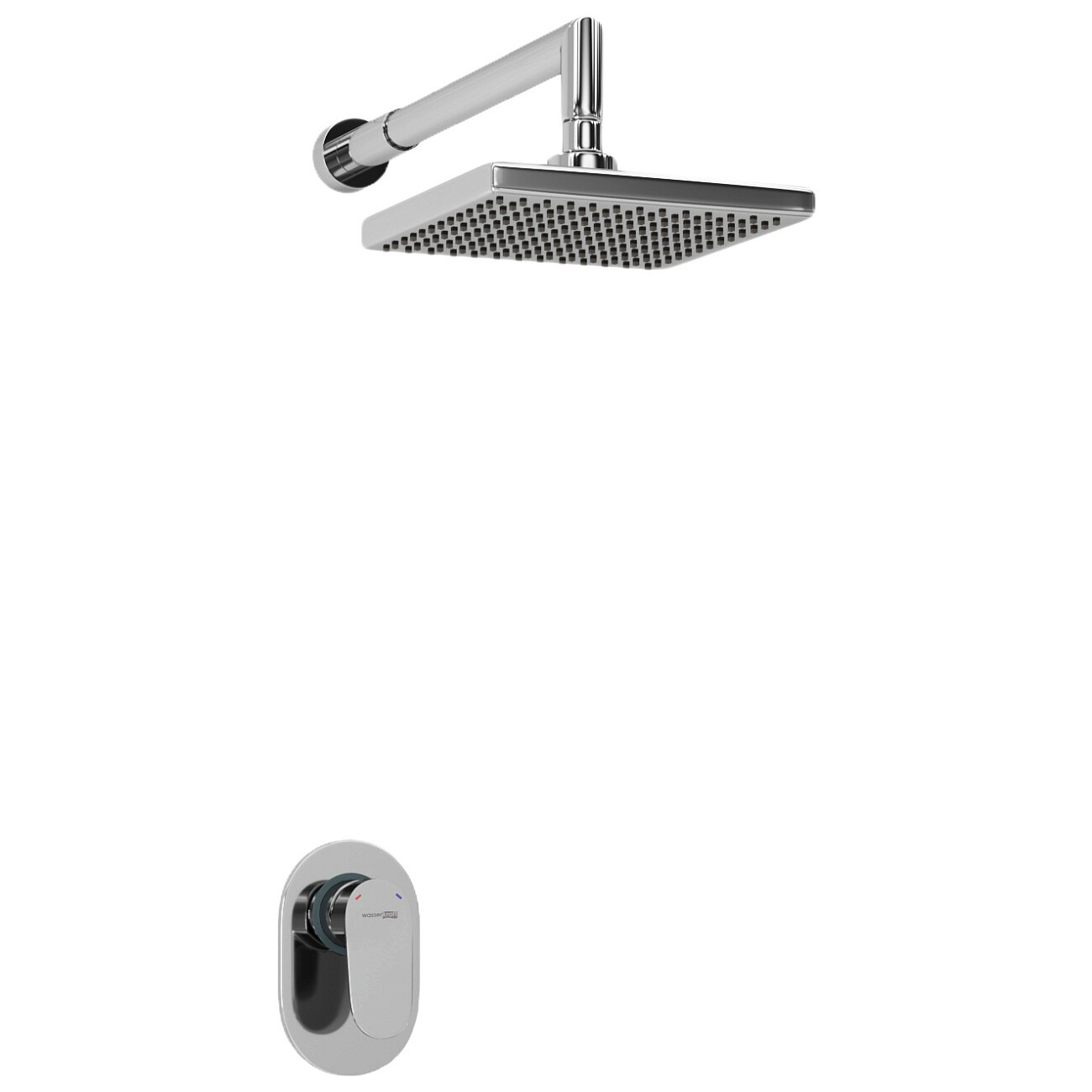 Душевой комплект встраиваемый с верхним душем хром Wasserkraft A12028 - изображение 3