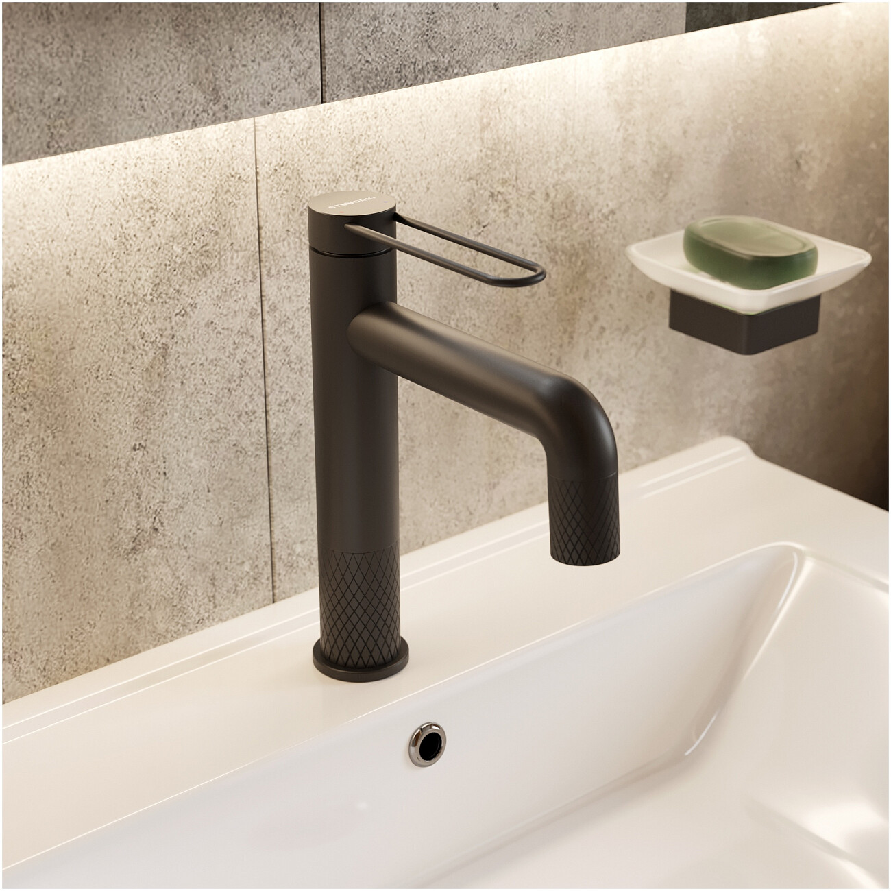 Смеситель для раковины однорычажный черный Stworki "Левангер" S07010BK - изображение 5