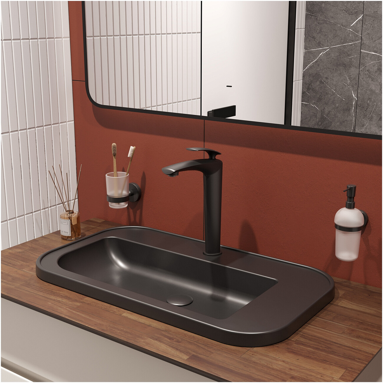 Смеситель для раковины однорычажный черный Stworki "Гётеборг" S03020BK - изображение 6