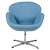 Кресло мягкое поворотное светло-голубое Swan