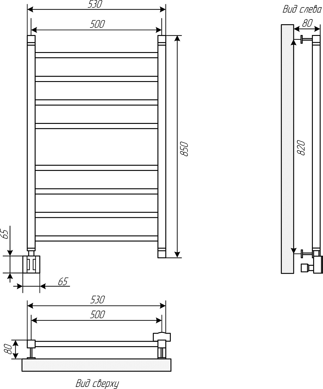 Полотенцесушитель электрический 80х50 см белый Ewrika "Деметра" LP L 4656759179786 - изображение 2