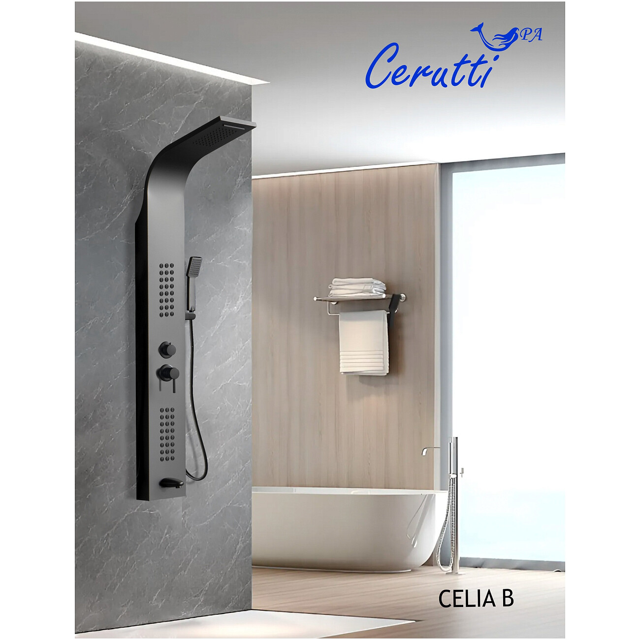 Душевая панель с гидромассажем черная Ceruttispa  CELIA B CT10401 - изображение 2