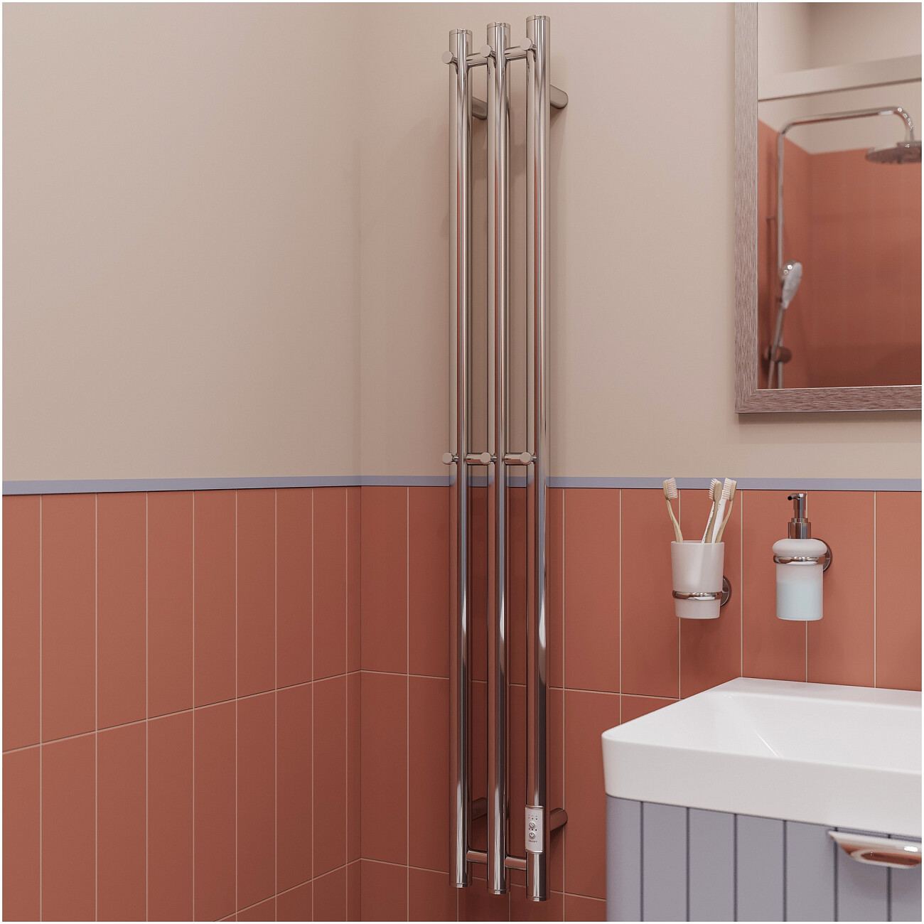 Полотенцесушитель электрический с терморегулятором 120 см хром Ewrika "Пенелопа" Х3 - изображение 8