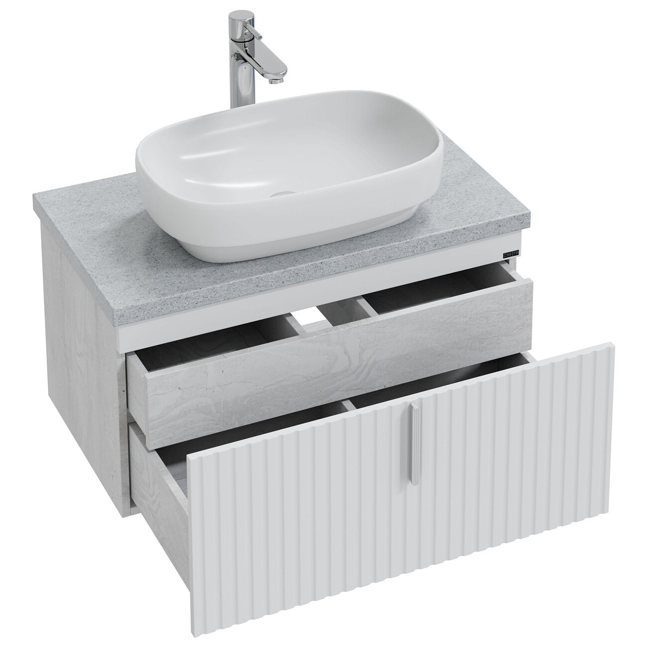 Раковина накладная керамическая прямоугольная 37,5х56,5 см белая Kirovit "Купер 56" - изображение 5