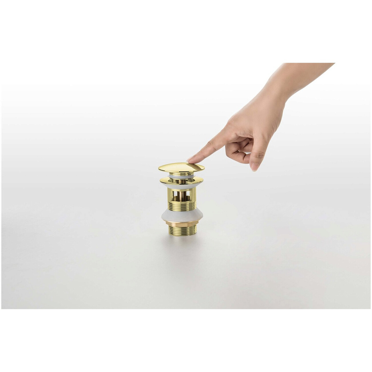 Донный клапан для раковины клик-клак полированное золото Aquatek AQ6002PG - изображение 4