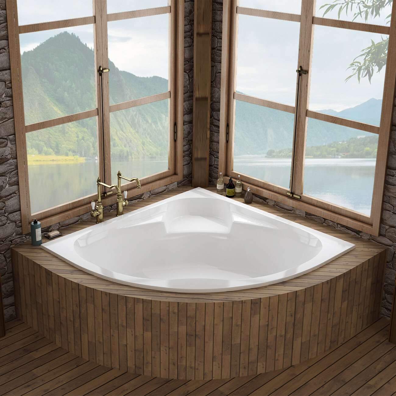 Ванна акриловая угловая 150x150 см белая Artemis Zeugma - изображение 3