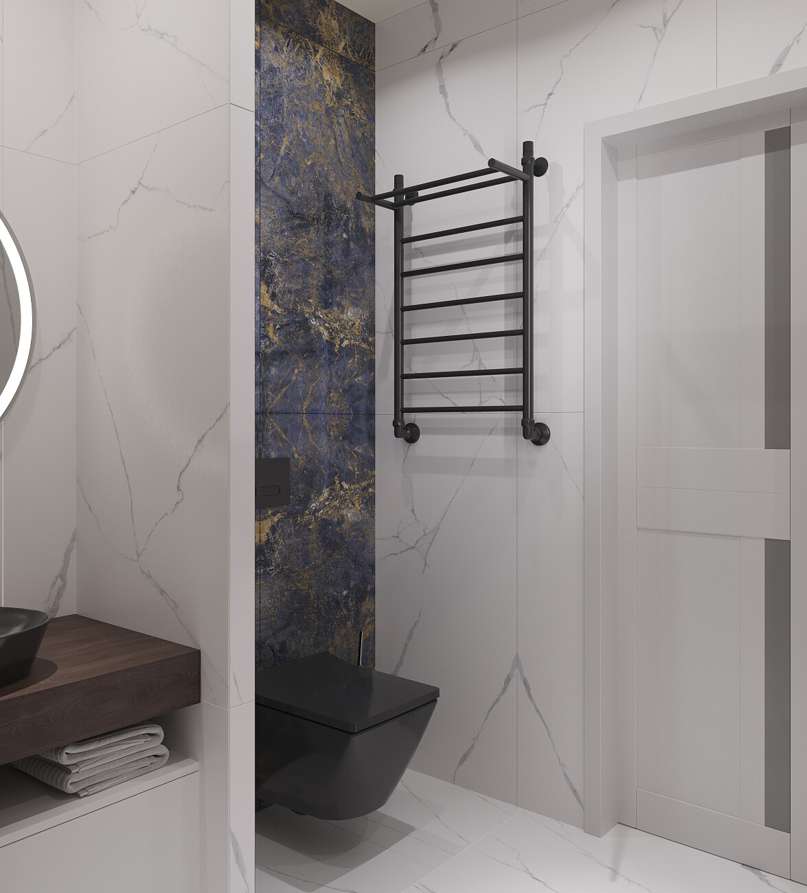 Полотенцесушитель водяной 80х50 см с полкой черный Ewrika "Сафо" FP 4656754410969 - изображение 8