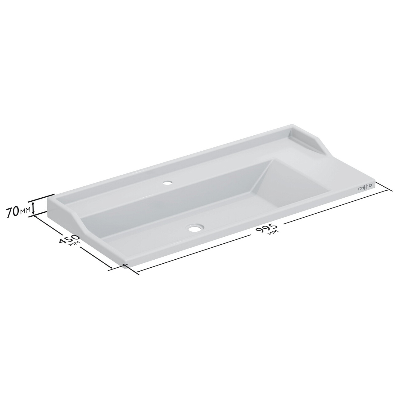 Раковина мебельная 45х100 см белая "Сириус" 100 - изображение 3