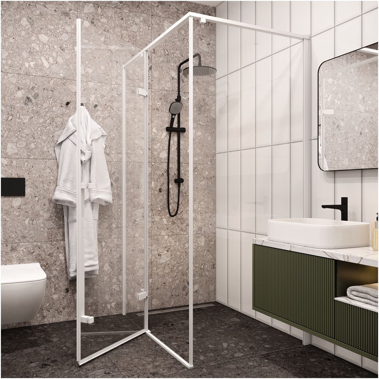 Душевой уголок прямоугольный 90х120 см белый матовый Cerutti SPA C1AW - изображение 5