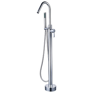 Смеситель для ванны напольный однорычажный с душевым гарнитуром хром Boch Mann Sella BM9652