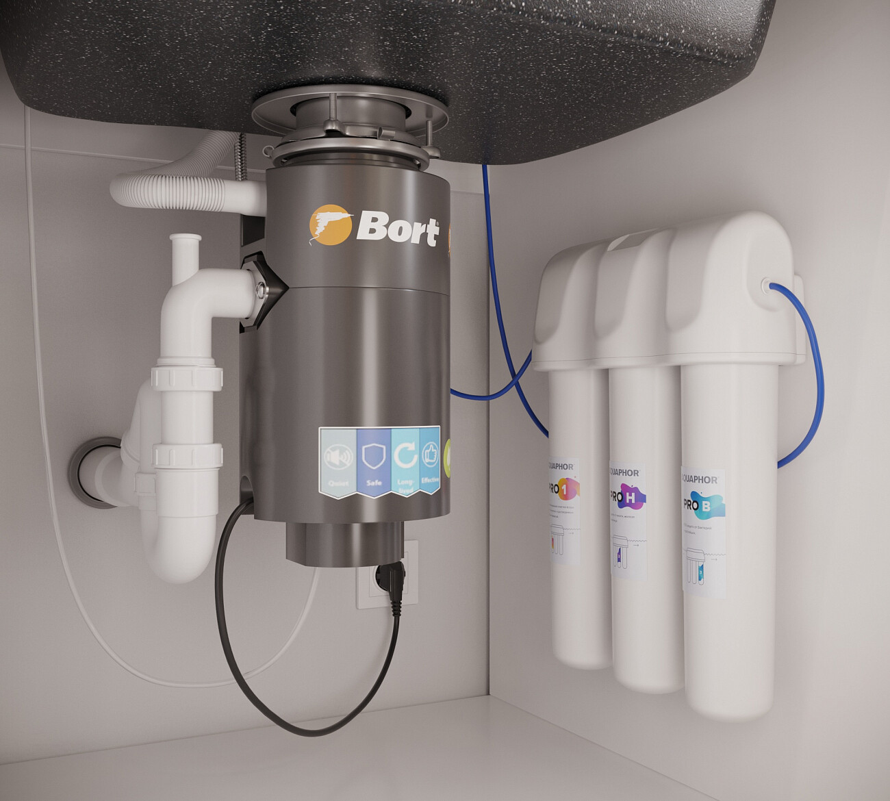 Мойка кухонная черная Domaci "Бьелла" DMC-03-308 - изображение 9