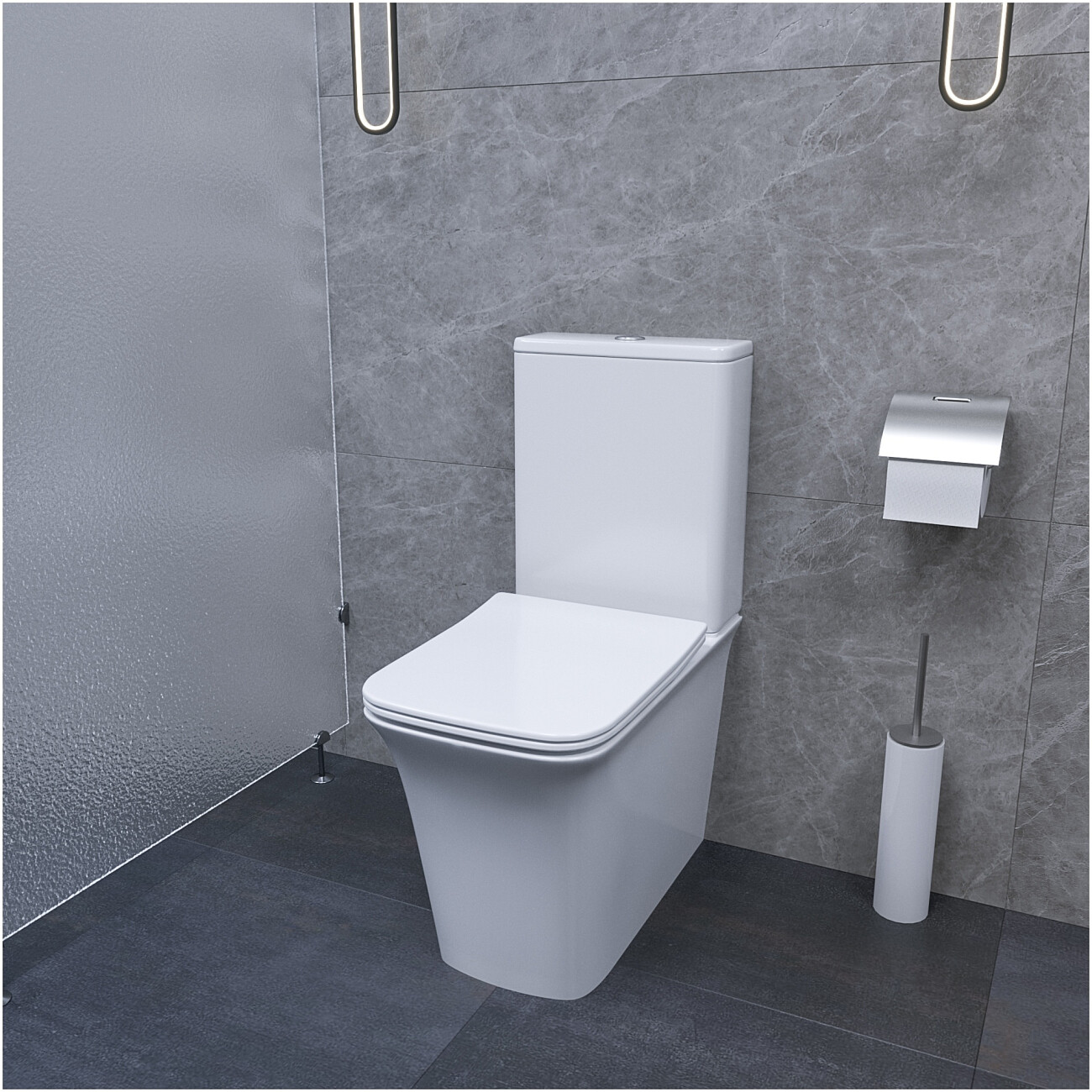 Унитаз напольный безободковый с сидениьем белый Cerutti SPA Arno CT7838 - изображение 4