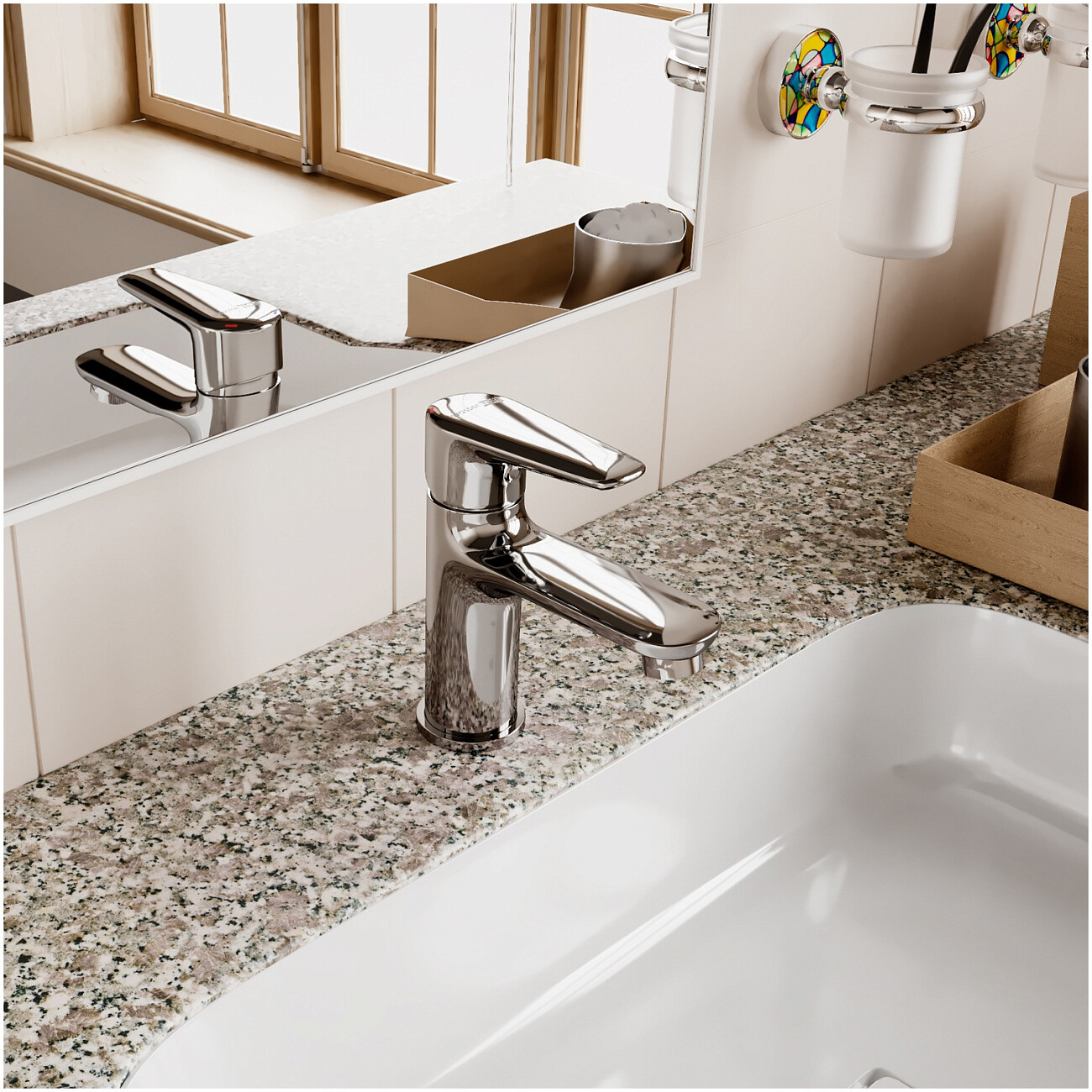 Смеситель для раковины из латуни хром Wasserkraft 5603 - изображение 2