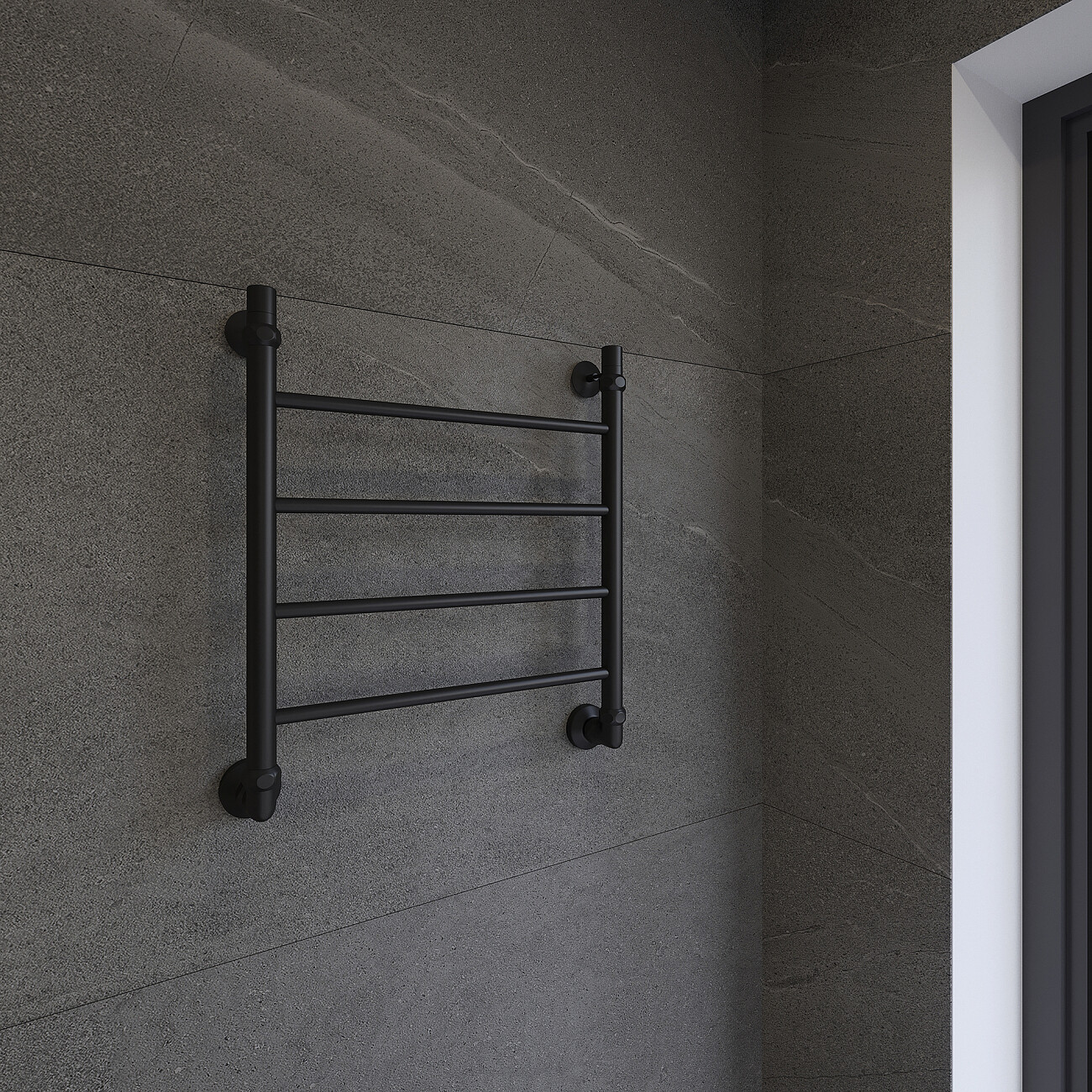Полотенцесушитель водяной 60х50 см черный матовый Ewrika "Сафо" P 4627201609182 - изображение 8