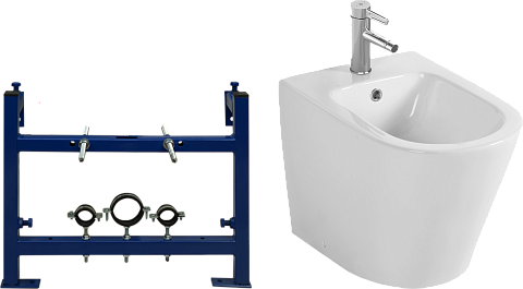 Биде напольное белое Jacob Delafon Rodin EBJ0002-00 с инсталляцией для биде Stworki 540201