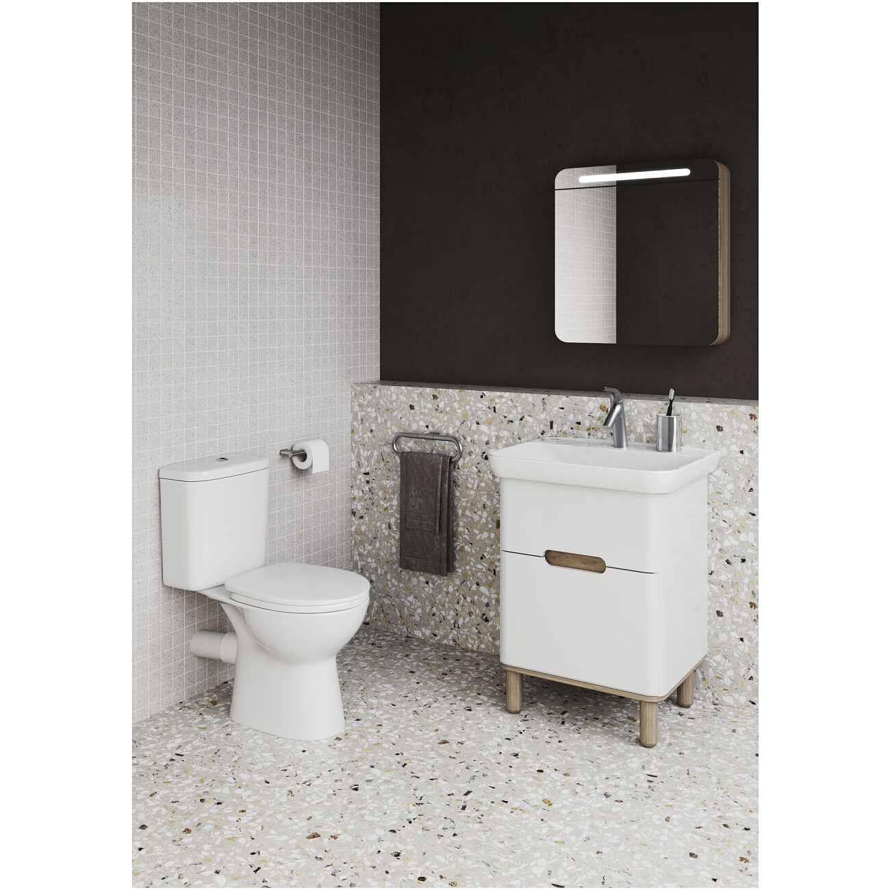 Унитаз напольный безободковый c термопластовым сиденьем белый Vitra S10 Smooth Flush 9864B003-7201 - изображение 4