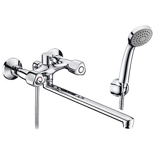 Душевой комплект с лейкой и длинным изливом хром Wasserkraft Amper 2902L