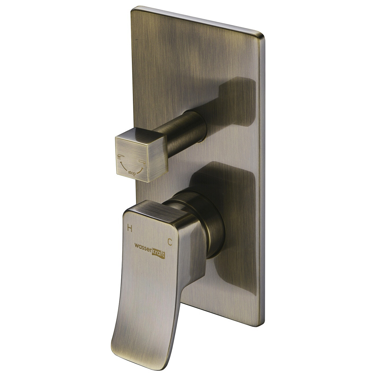 Смеситель для ванны и душа встраиваемый из латуни светлая бронза Wasserkraft 1641 - изображение 4