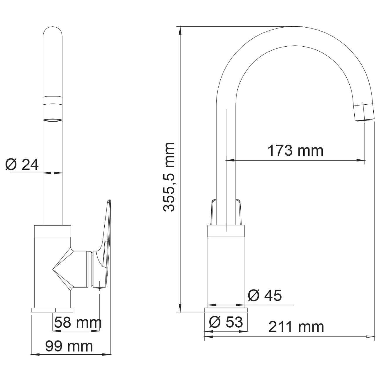 Смеситель для кухни из латуни хром Wasserkraft 3207 - изображение 11
