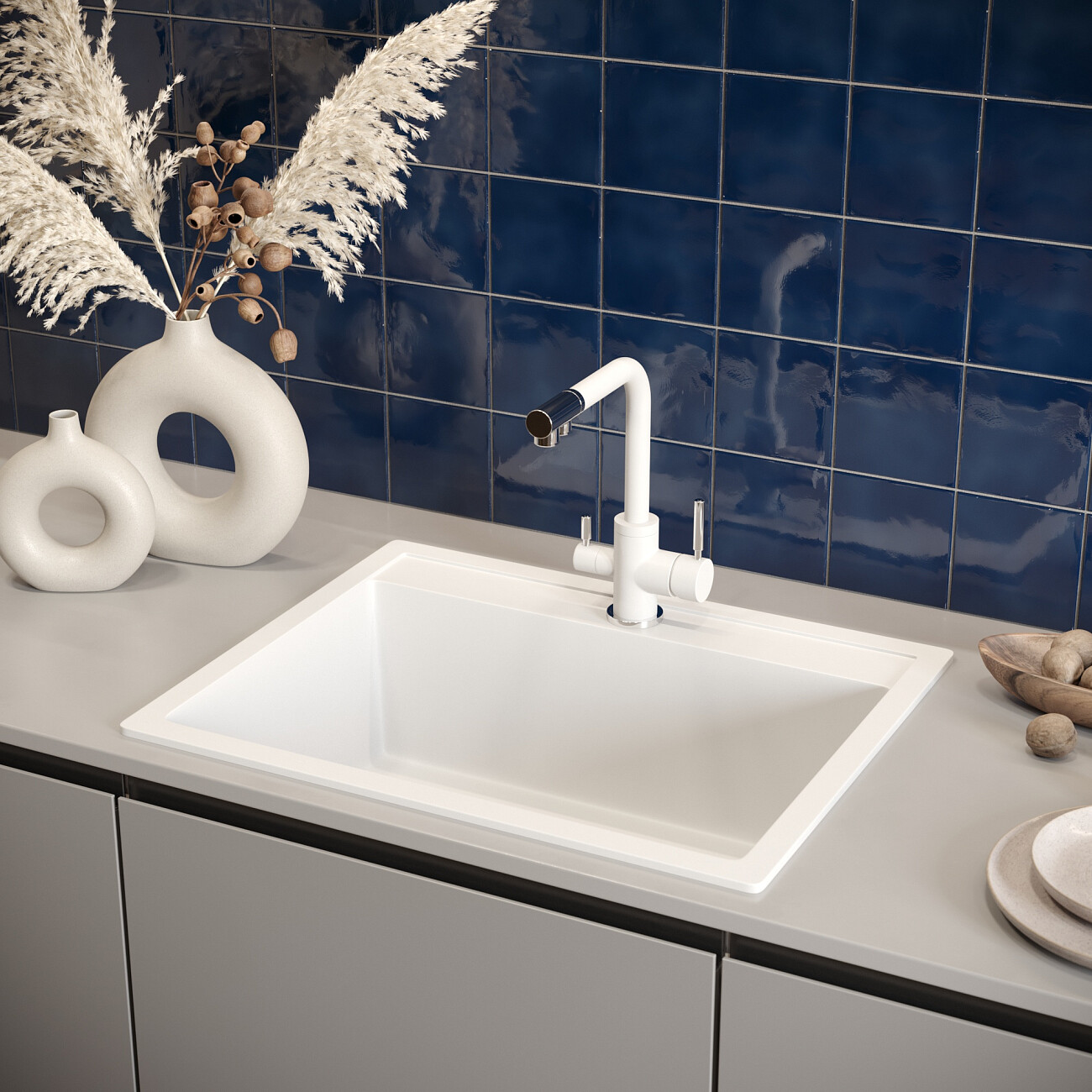 Смеситель для кухни однорычажный с изливом для фильтрованной воды агат Domaci "Солерно" DC-3003 - изображение 3