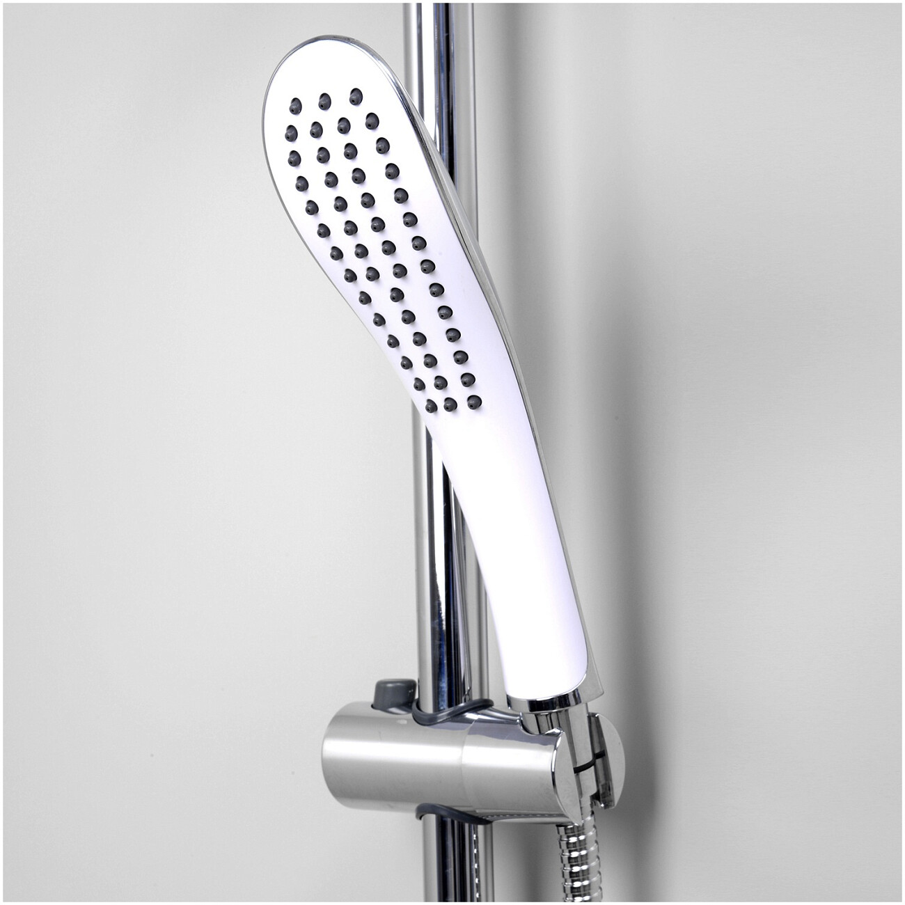 Душевая стойка с верхним душем и держателем белая, хром Wasserkraft A045 - изображение 3