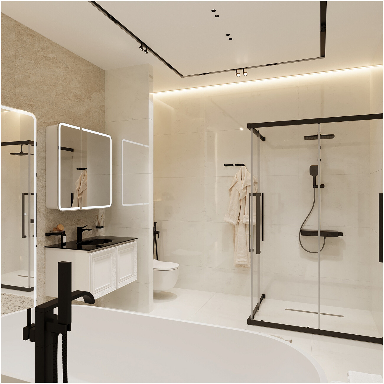 Смеситель напольный для ванны с душем черный Stworki "Эстерсунд" S31080BK - изображение 6