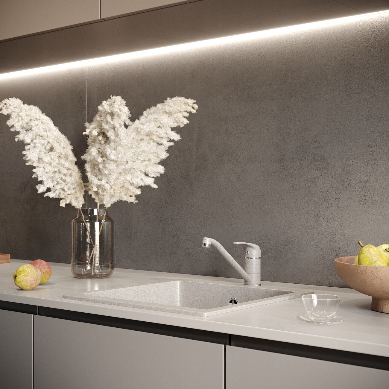 Мойка кухонная 45х46 см барит Domaci "Солерно" DMQ-1455.Р - изображение 6