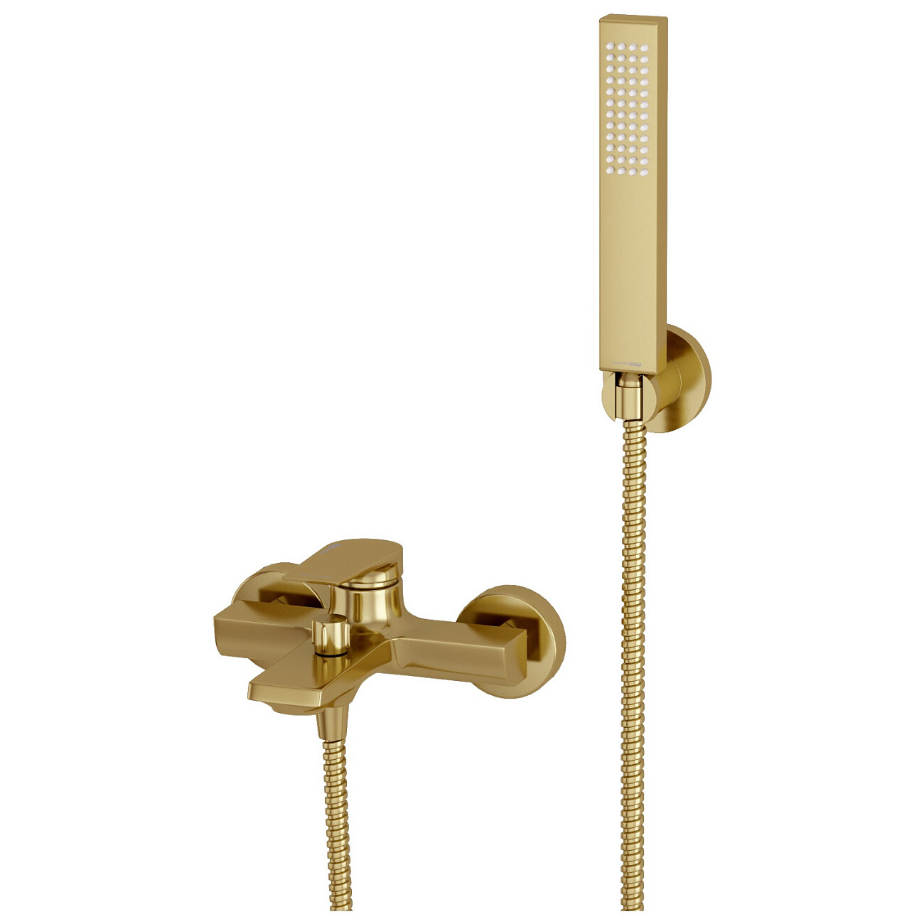 Душевой комплект с лейкой и коротким изливом матовое золото Wasserkraft Aisch 5501 - изображение 8